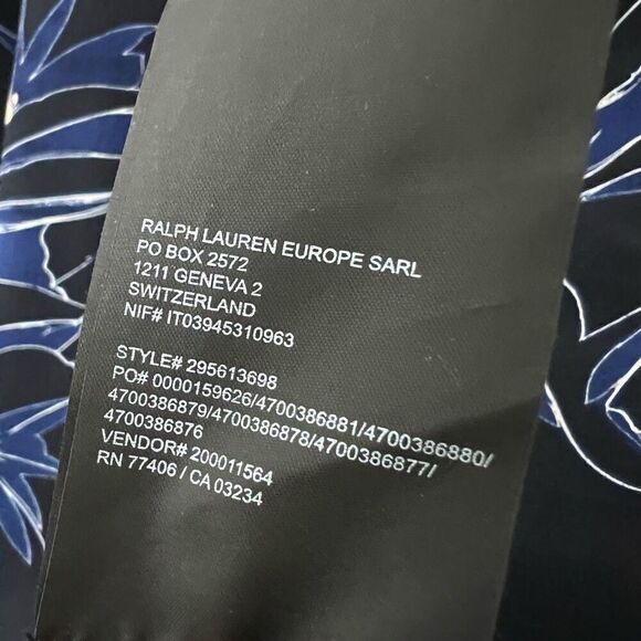 Club Monaco Blue Floral 100% Silk Kaftan Maxi Dress Women’s Size 2 - Picture 13 of 15